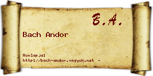 Bach Andor névjegykártya